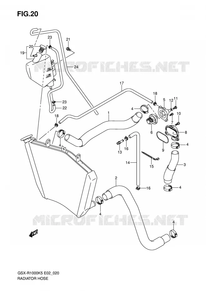 RADIATOR SLANG Suzuki MOTO 1000 GSX-R 2005  GSX-R1000U2K5(E2)