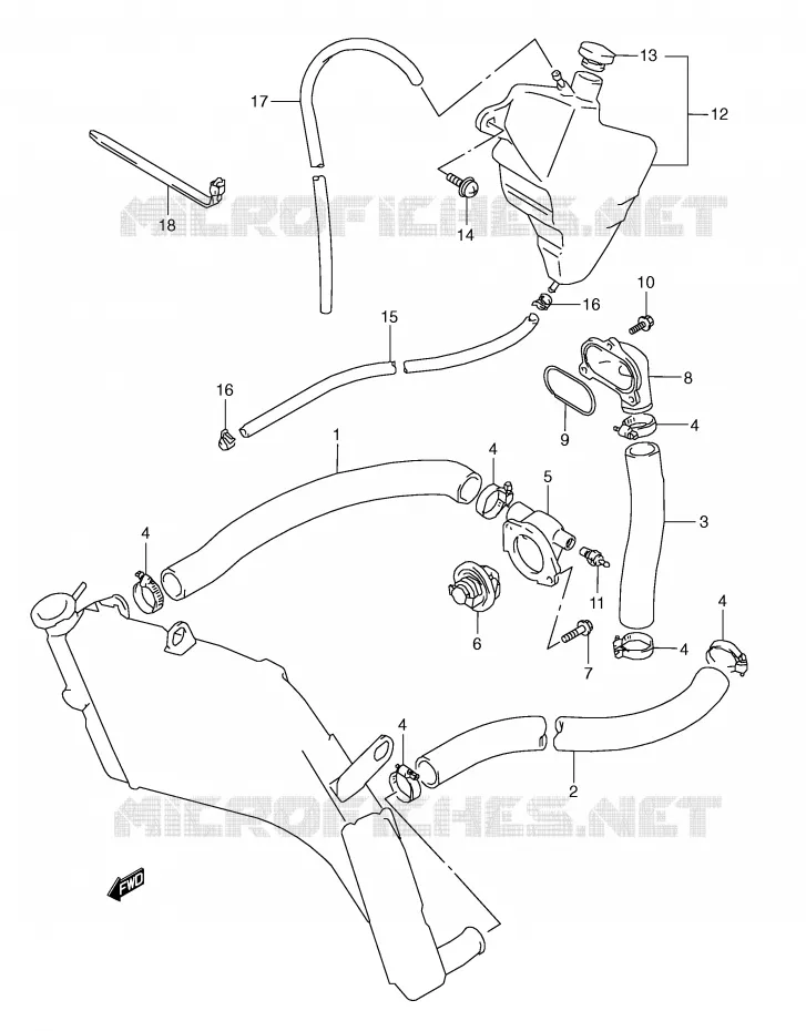 RADIATOR SLANG Suzuki MOTO 600 GSX-R 1999  GSX-R600X(E2)