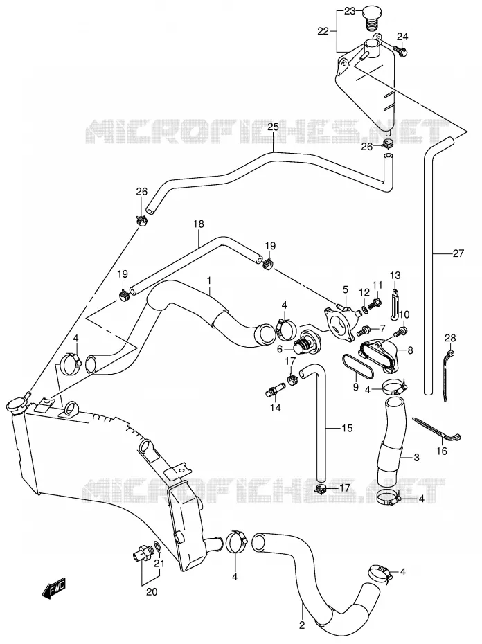 RADIATOR SLANG Suzuki MOTO 600 GSX-R 2002  GSX-R600U2K2(E2)