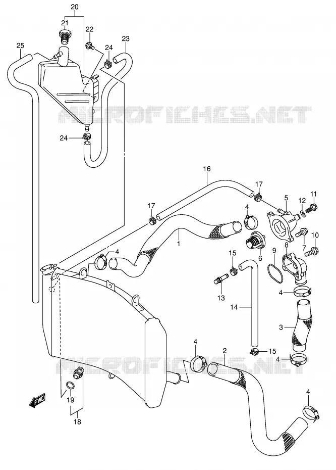 RADIATOR SLANG Suzuki MOTO 750 GSX-R 2005  GSX-R750U2XK5(E2)