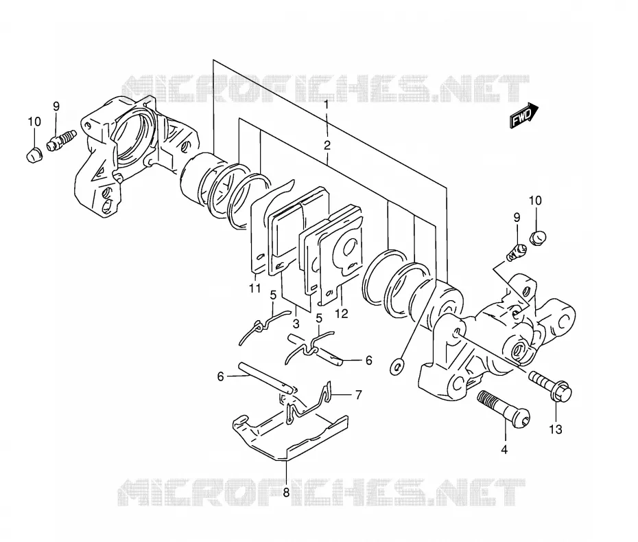 REAR CALIPER (GSF1200ST/SV/SW/SX/SY) Suzuki MOTO 1200 BANDIT 2000  GSF1200SY(E28)