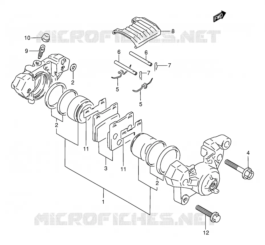 REAR CALIPER (MODELE N/P/R/T/V) Suzuki MOTO 250 GSX 1994  GSX250FR(E24)