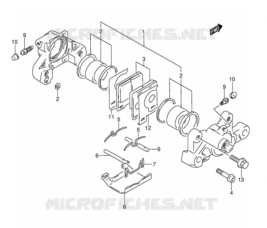 REAR CALIPER (MODELE S/T/V/W) Suzuki MOTO 1100 GSX-R 1998  GSX-R1100WW(E28)