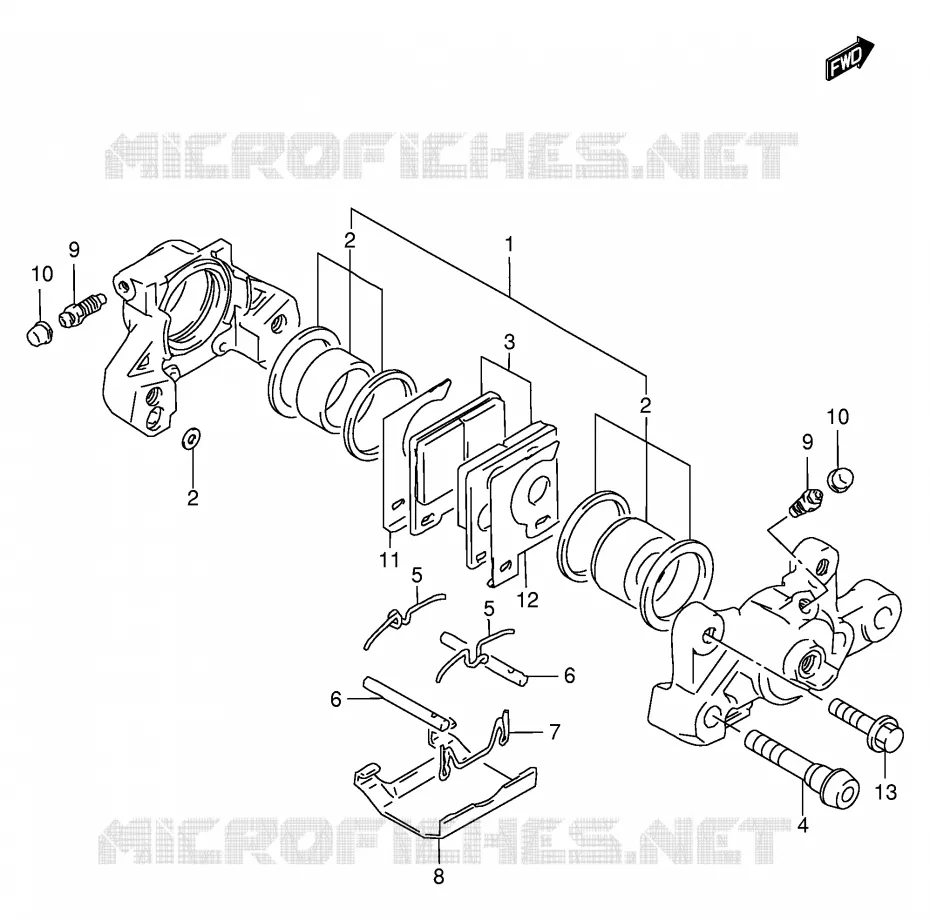 REAR CALIPER (VOIR NOTE) Suzuki MOTO 1100 GSX-R 1995  GSX-R1100WS(E2)