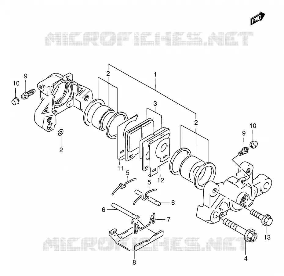 REAR CALIPER (VOIR NOTE) Suzuki MOTO 1100 GSX-R 1998  GSX-R1100WW(E2)