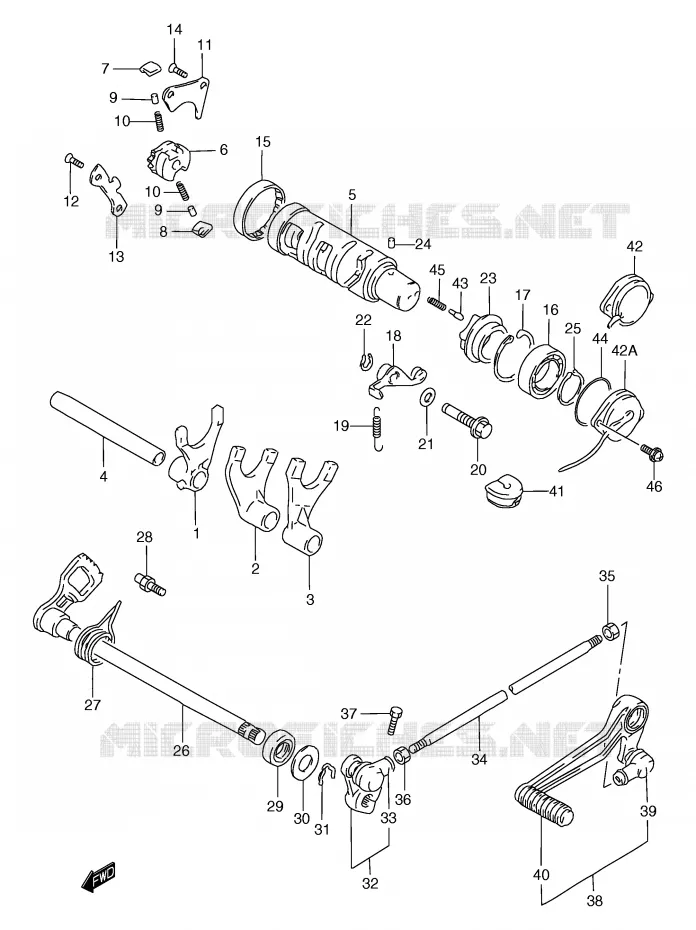 SCHAKELEN ASSY Suzuki MOTO 1200 BANDIT 1998  GSF1200SW(E2)
