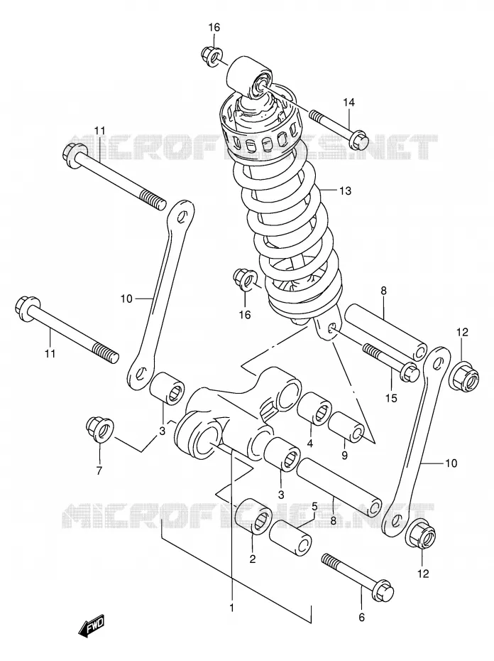 SCHOKBREKER AANEENSCHAKELING Suzuki MOTO 250 GSX 1992  GSX250FN(E24)