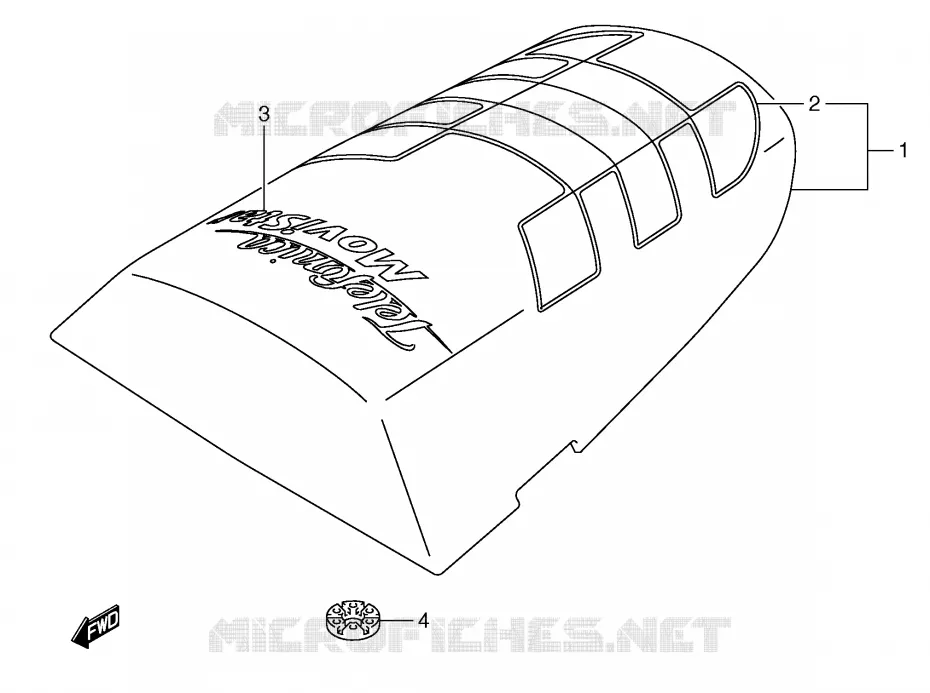 SEAT COWL (MODELE K2 FOR YC2) Suzuki MOTO 600 GSX-R 2002  GSX-R600U1K2(E2)