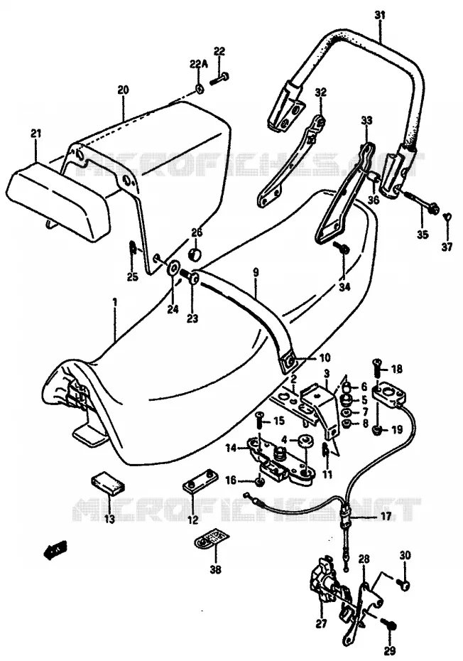 SEAT (MODELE H) Suzuki MOTO 750 GSX-R 1986  GSX-R750G(F/G/H)