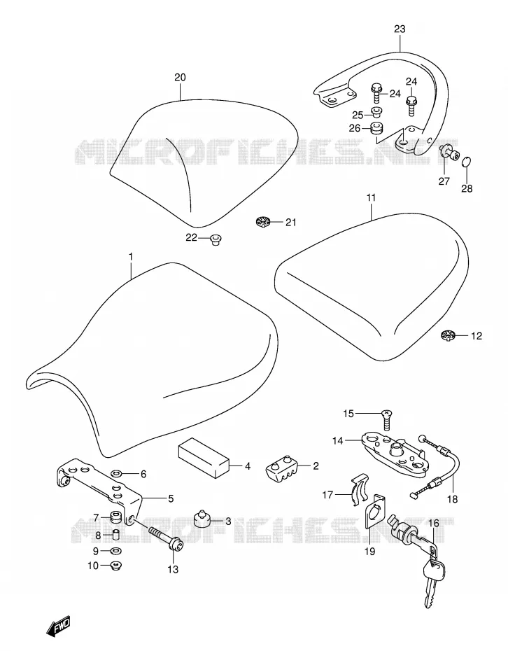 SEAT (MODELE K3) Suzuki MOTO 1300 HAYABUSA 2002  GSX1300RU2K2(E2)