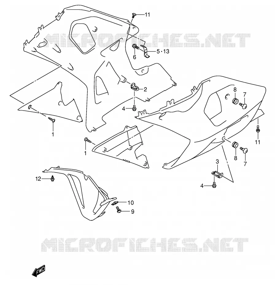 SIDE KUIP Suzuki MOTO 600 GSX-R 2001  GSX-R600K1(E2)