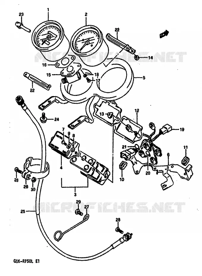 SNELHEIDSMETER (MODELE L) Suzuki MOTO 750 GSX-R 1989  GSX-R750K(K/L/M)
