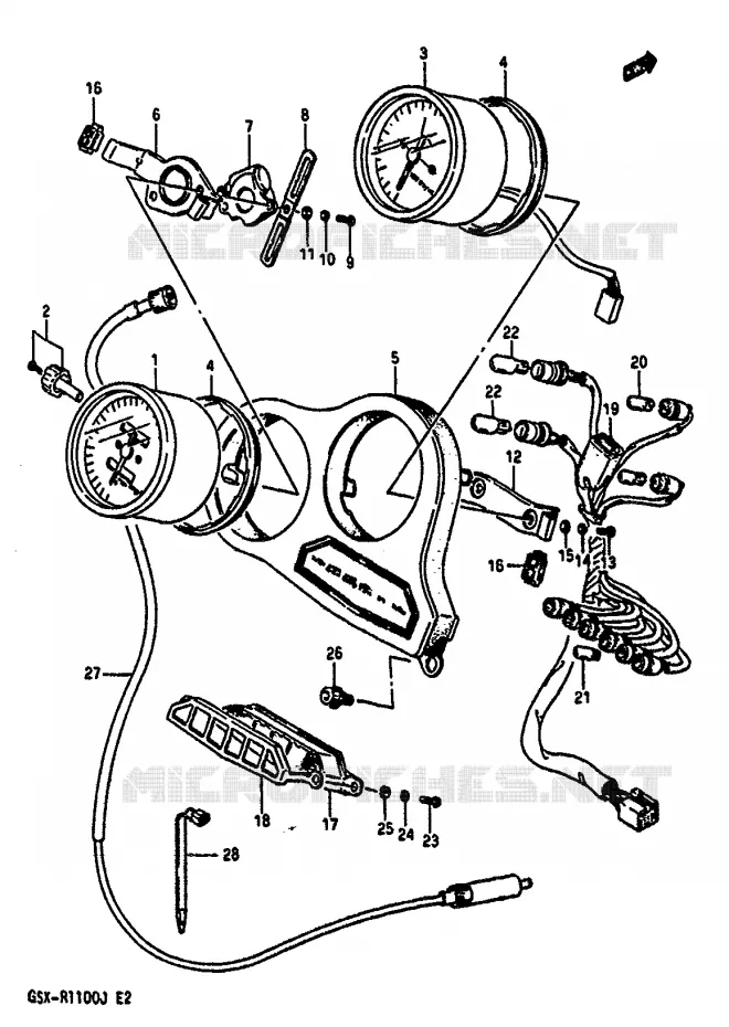 SNELHEIDSMETER Suzuki MOTO 1100 GSX-R 1987  GSX-R1100H(G/H/J)