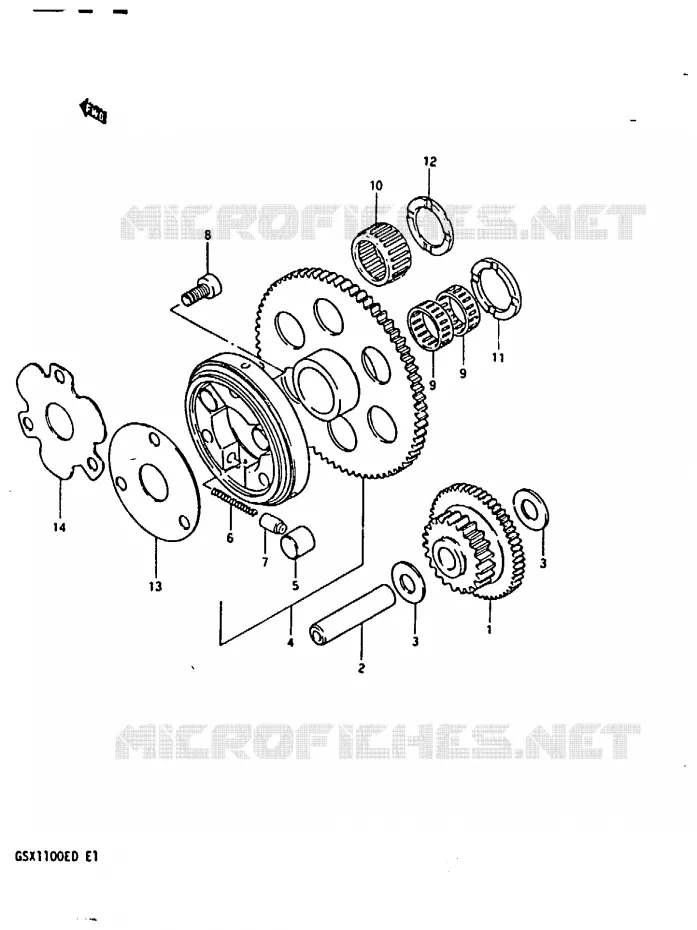 STARTMOTOR CLUTCH Suzuki MOTO 1100 GSX-E 1983  GSX1100EXD(Z/D)