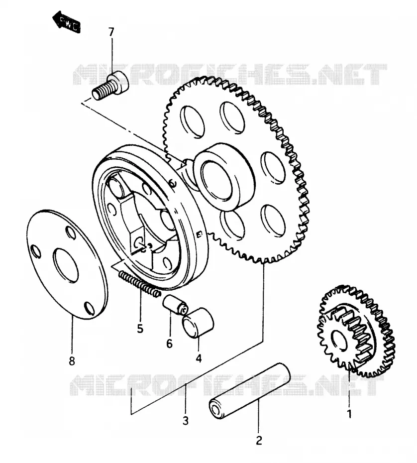 STARTMOTOR CLUTCH Suzuki MOTO 400 GSX 1983  GSX400FD