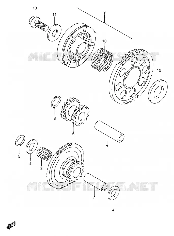 STARTMOTOR CLUTCH Suzuki MOTO 750 GSX-R 1998  GSX-R750W(E2)