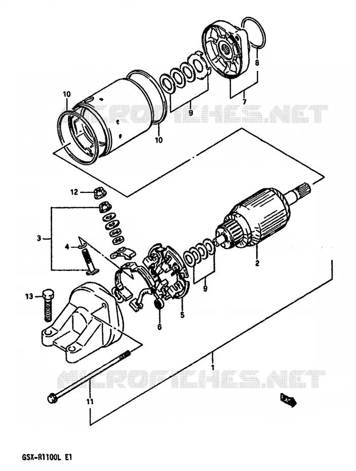 STARTMOTOR Suzuki MOTO 1100 GSX-R 1989  GSX-R1100K(K/L)