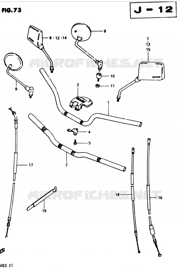 STUUR (MODELE D) Suzuki MOTO 250 GSX 1982  GSX250EZ(Z/D)