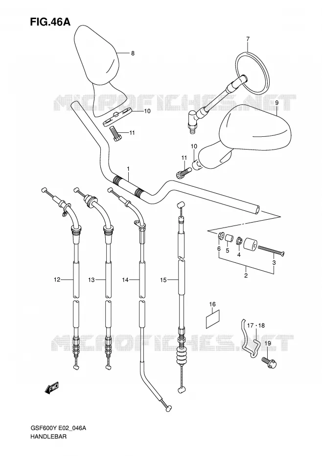 STUUR (MODELE K2/K3/K4) Suzuki MOTO 600 BANDIT 2001  GSF600UK1(E2)