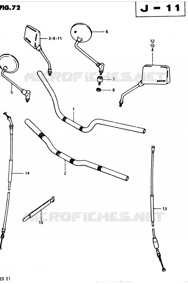 STUUR (MODELE Z) Suzuki MOTO 250 GSX 1982  GSX250Z(Z/D)