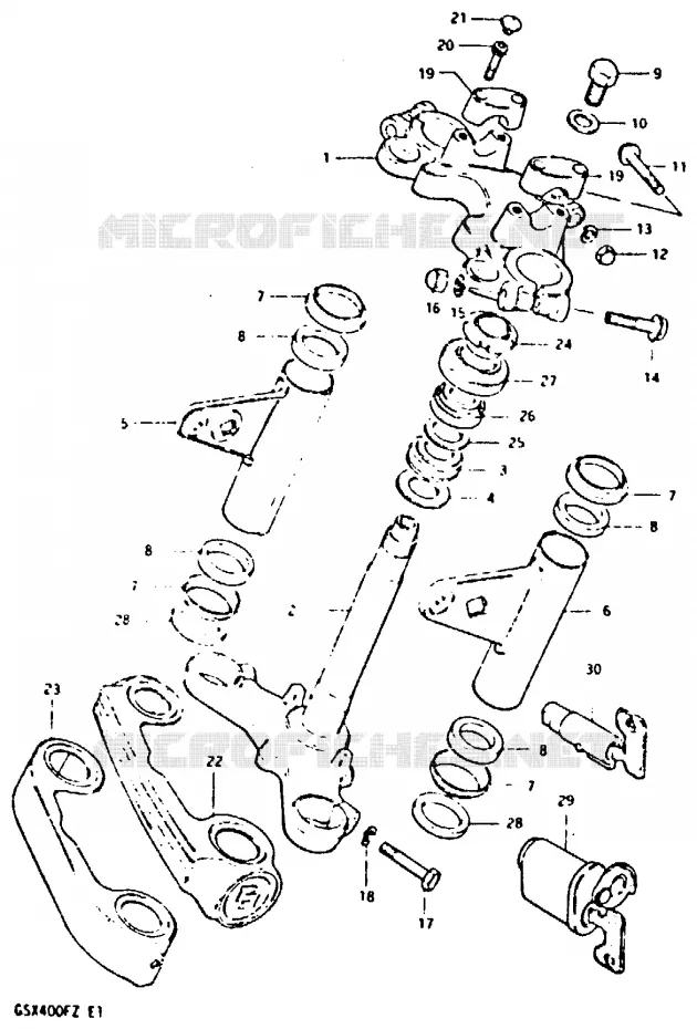 STUURKOLOM (MODELE Z) Suzuki MOTO 400 GSX 1980  GSX400FT