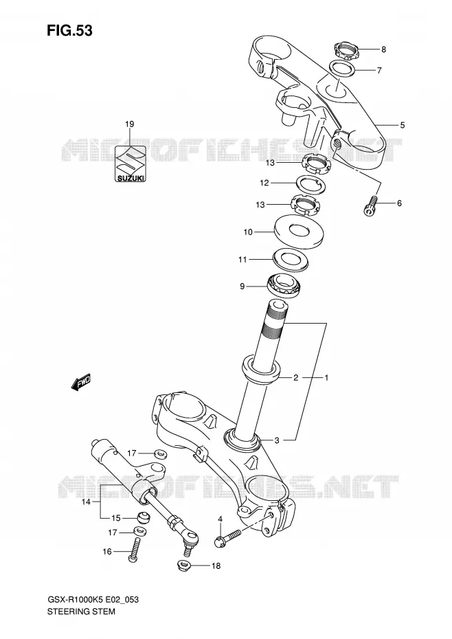 STUURKOLOM Suzuki MOTO 1000 GSX-R 2005  GSX-R1000U2K5(E2)