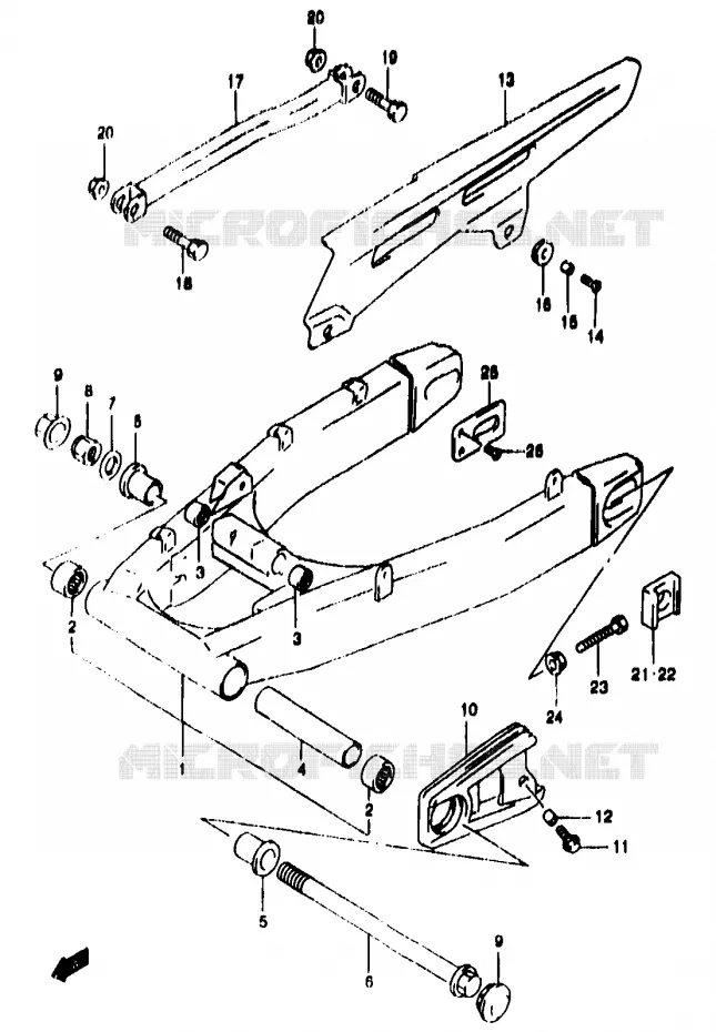 SWINGARM (GSF1200SAV/SAW/SAX/SAY) Suzuki MOTO 1200 BANDIT 2000  GSF1200SAY(T/V/W/X/Y)