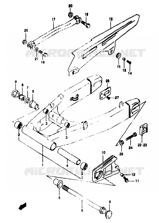 SWINGARM (GSF1200T/V/W/X/Y/ST/SV/SW/SX/SY) Suzuki MOTO 1200 BANDIT 2000  GSF1200SY(T/V/W/X/Y)