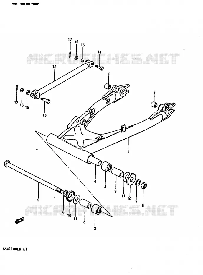 SWINGARM (GSX1100Z/D/XD) Suzuki MOTO 1100 GSX 1982  GSX1100Z(Z/D)
