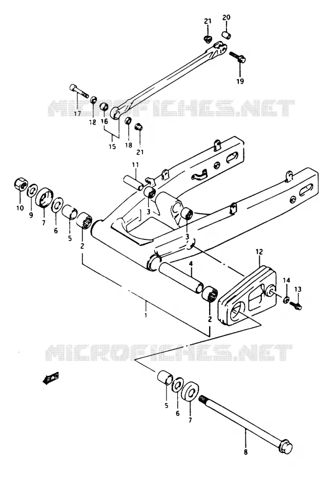 SWINGARM (MODELE J/K) Suzuki MOTO 750 GSX-R 1989  GSX-R750K(K/L/M)