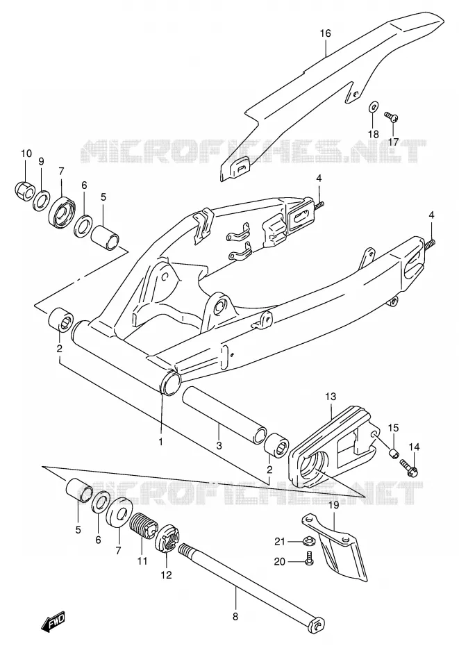 SWINGARM (MODELE P/R) Suzuki MOTO 1100 GSX-R 1997  GSX-R1100WV(E2)