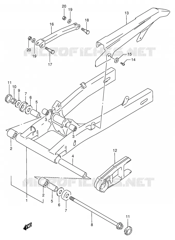 SWINGARM Suzuki MOTO 250 GSX 1992  GSX250FN(E24)