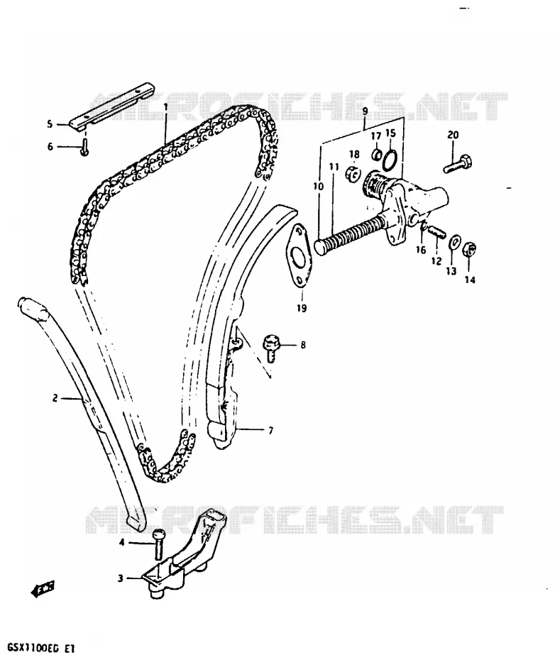 TIMING (MODELE D) Suzuki MOTO 1100 GSX-E 1983  GSX1100EXD(Z/D)