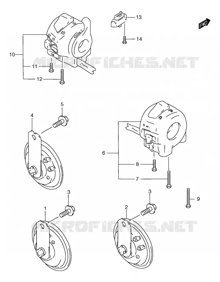 TOETER - SWITCH Suzuki MOTO 1200 BANDIT 2000  GSF1200Y(E2)