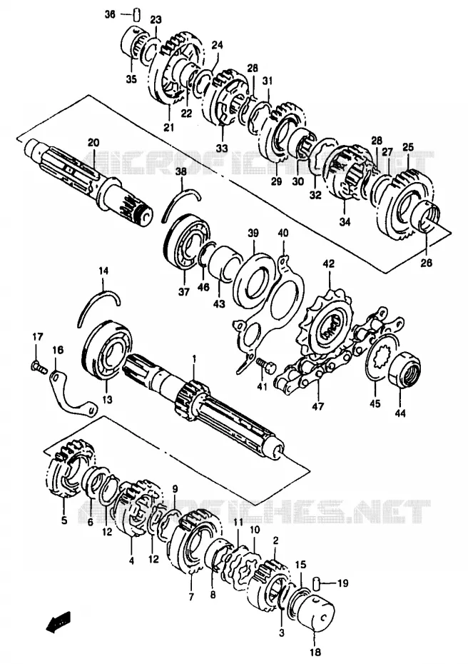 TRANSMISSION Suzuki MOTO 1200 BANDIT 1998  GSF1200W/GSF1200SW/GSF1200SAW