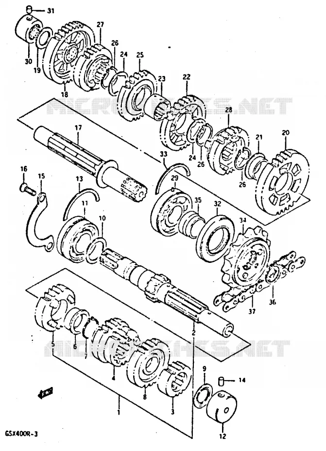 TRANSMISSION Suzuki MOTO 400 GSX-R 1987  GSX-R400H