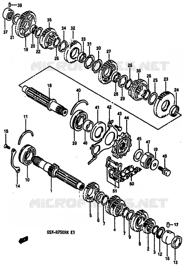 TRANSMISSION Suzuki MOTO 750 GSX-R 1989  GSX-R750RK