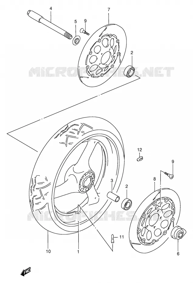 VOORWIEL (MODELE P/R) Suzuki MOTO 1100 GSX-R 1998  GSX-R1100WW(E2)