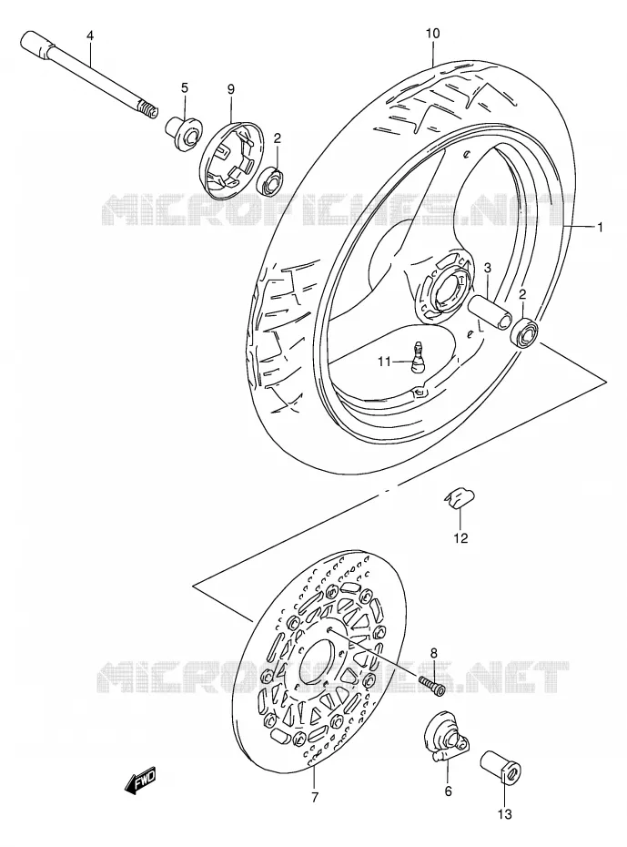 VOORWIEL Suzuki MOTO 250 BANDIT 2000  GSF250VY(E24)