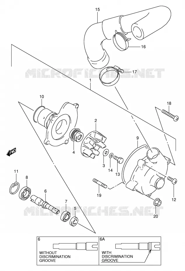 WATERPOMP Suzuki MOTO 1100 GSX-R 1997  GSX-R1100WV(E2)