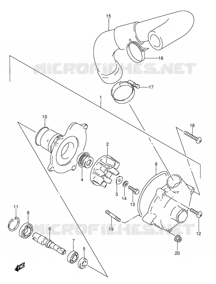 WATERPOMP Suzuki MOTO 1100 GSX-R 1997  GSX-R1100WV(E28)