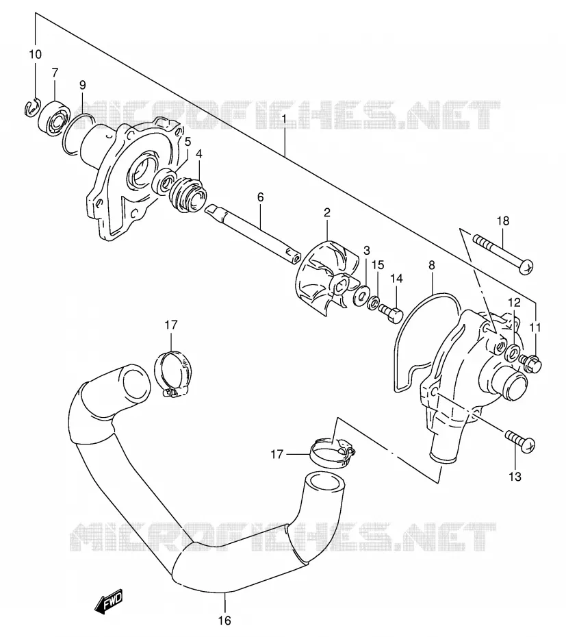 WATERPOMP Suzuki MOTO 400 GSX-R 1991  GSX-R400RFM(E30)