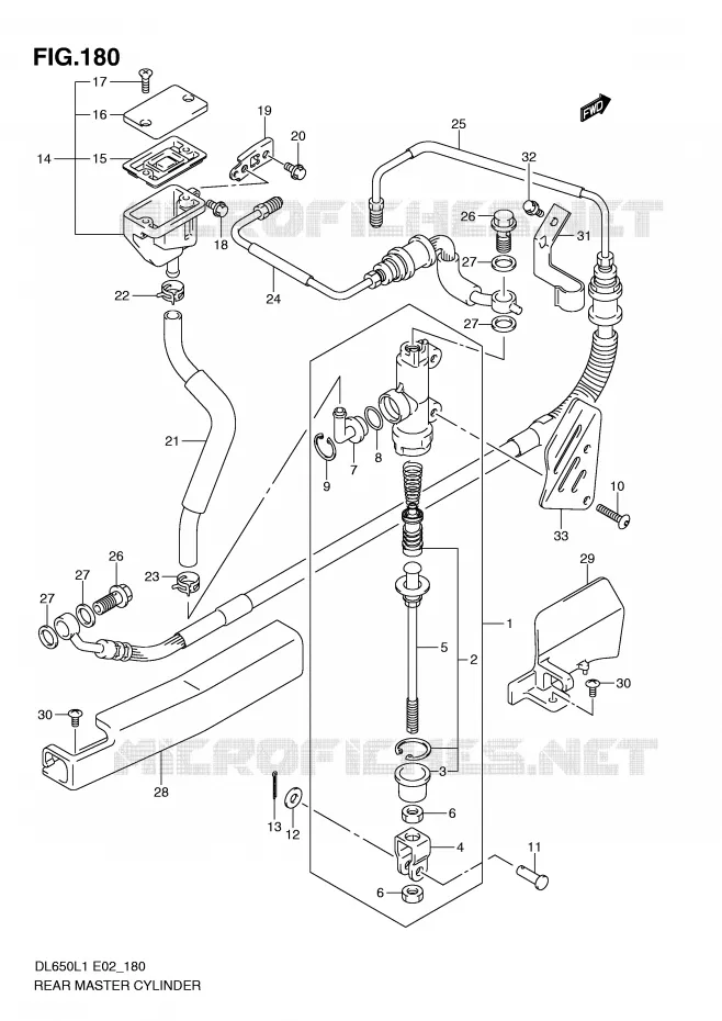 ACHTER hoofdremcilinder (DL650AL1 E2) Suzuki MOTO 650 V-STROM 2011  DL650AUEL1(E2)