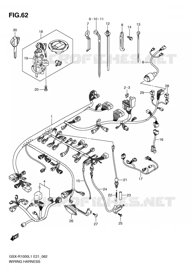BEDRADING (GSX-R1000L1 E14) Suzuki MOTO 1000 GSX-R 2011  GSX-R1000L1(E21)