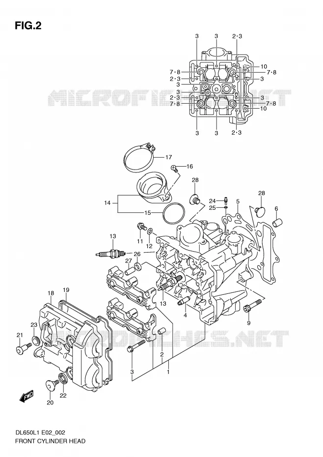 FRONT CILINDERKOP Suzuki MOTO 650 V-STROM 2011  DL650AL1(E2)