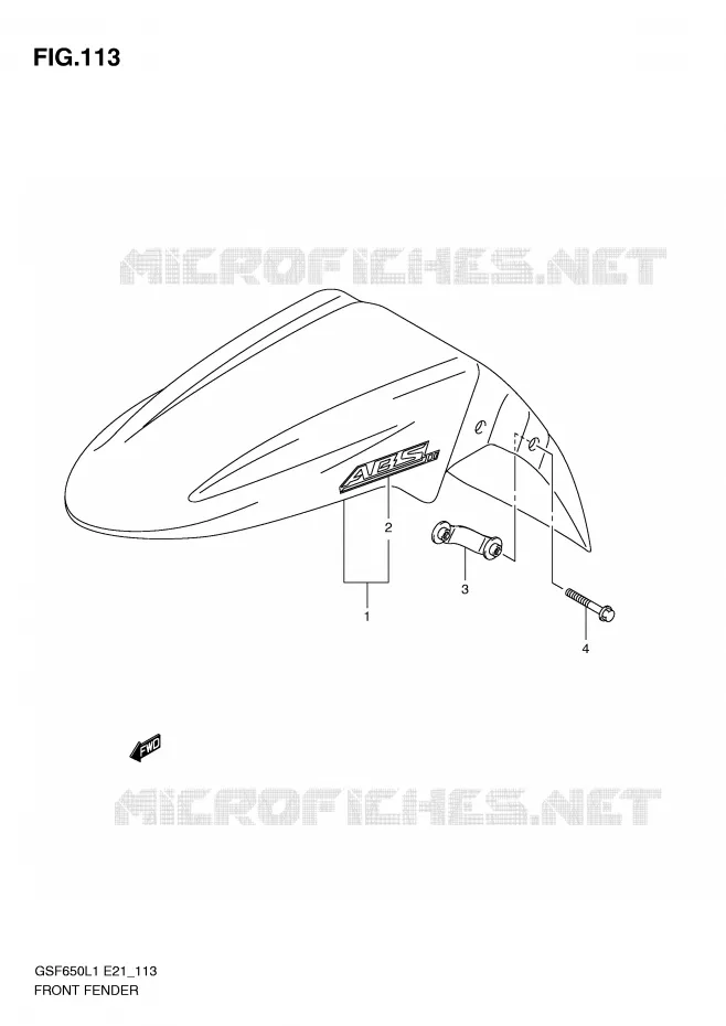 FRONT FENDER (GSF650AL1 E21) Suzuki MOTO 650 BANDIT 2011  GSF650SAL1(E21)