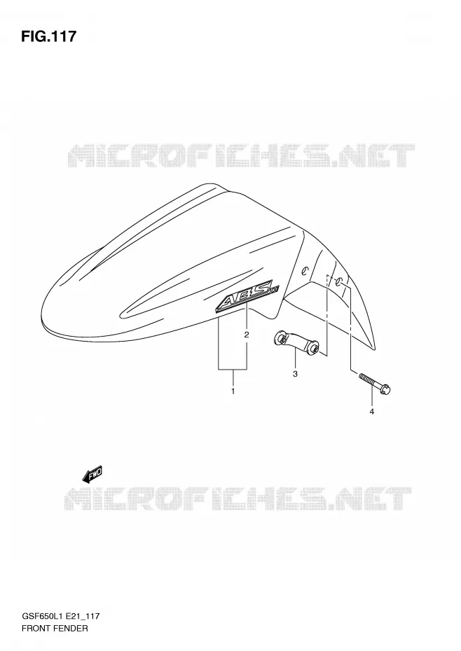 FRONT FENDER (GSF650SAL1 E21) Suzuki MOTO 650 BANDIT 2011  GSF650SL1(E21)