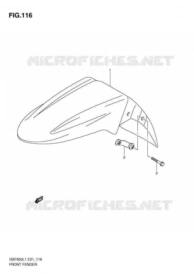 FRONT FENDER (GSF650SUL1 E21) Suzuki MOTO 650 BANDIT 2011  GSF650SL1(E21)