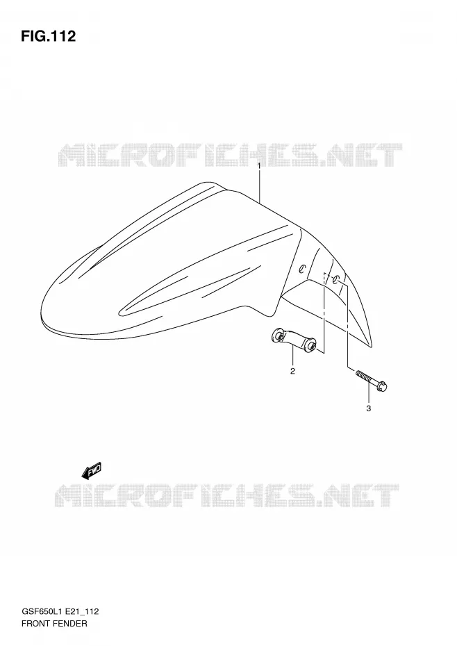 FRONT FENDER (GSF650UL1 E21) Suzuki MOTO 650 BANDIT 2011  GSF650UAL1(E21)