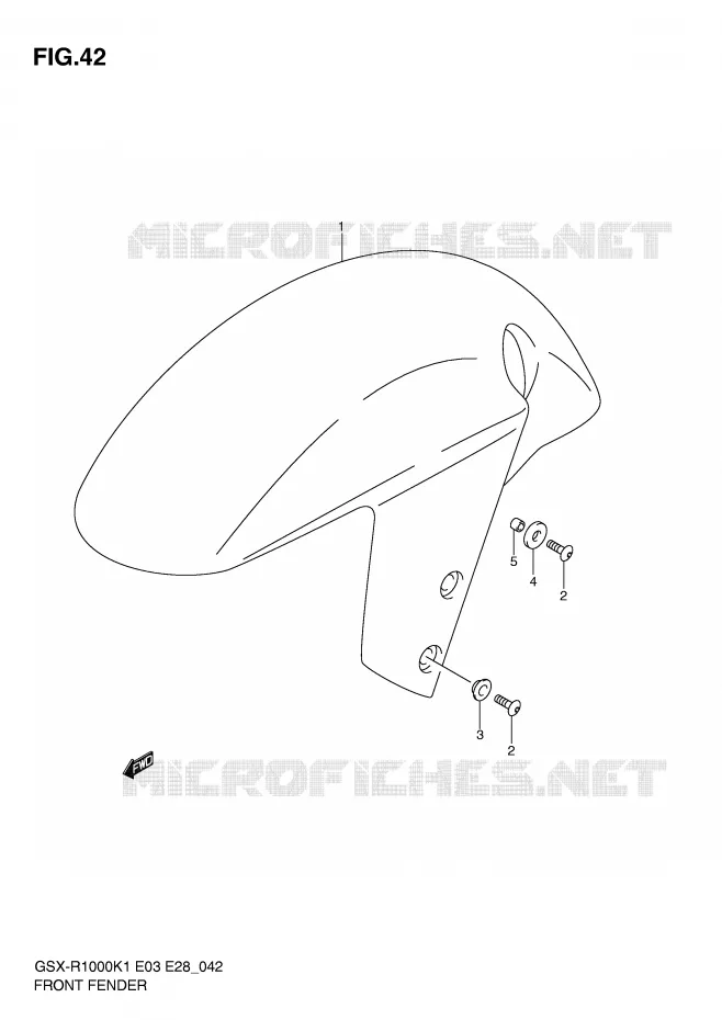 FRONT FENDER (GSX-R1000K1) Suzuki MOTO 1000 GSX-R 2002  GSX-R1000K2(E3/E28)